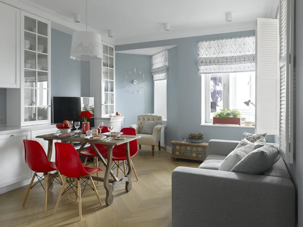 Foto: Wohnzimmer im skandinavischen Stil, Guide, Nailya Zотовa, Bon Home Design, Irina Großakowa, LINES, PROSVIRIN DESIGN STUDIO – Foto auf unserer Website