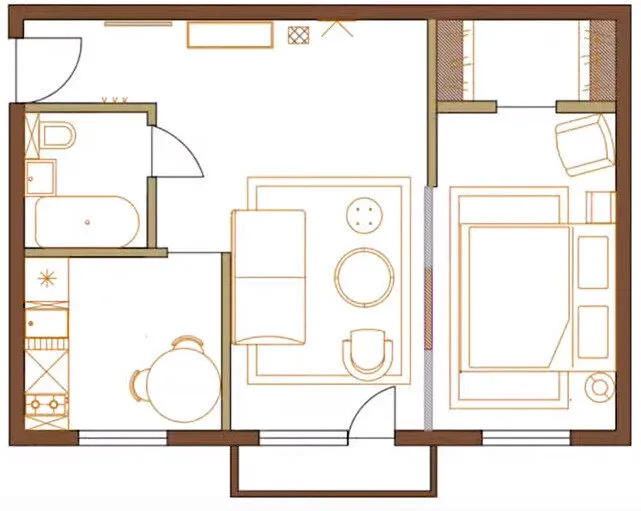 Foto: estilo neoclásico, Apartamento, Proyecto del día, Moscú, Casa de estilo júpiter, 2 habitaciones, 40-60 metros, neoclásico con elementos modernos, Ekaterina Mishukova – fotos en nuestro sitio web
