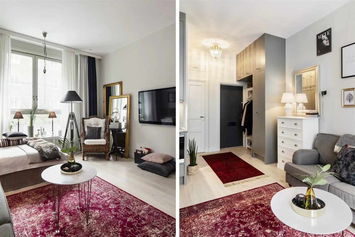 Фотографія:  в стилі , Еклектика, Декор інтер'єру, Малогабаритна квартира, Квартира, Студія, Швеція, Стокгольм, Сірий, до 40 метрів – фото на нашому сайті