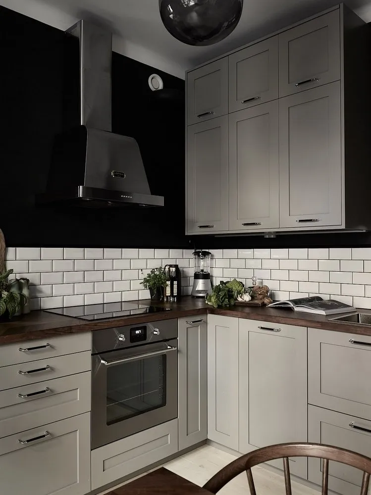 照片：斯堪的纳维亚厨房和餐厅，室内装饰，公寓，瑞典，2间房，40-60平方米 – 我们网站上的照片