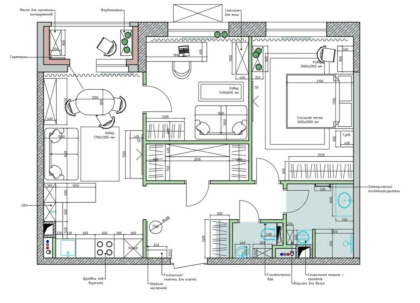 Foto: Modern, Wohnung, Projekt des Tages, Moskau, 3 Zimmer, 60-90 m², Nadja Schischkowa, Lidia Sudilowskaja – Foto auf unserer Website
