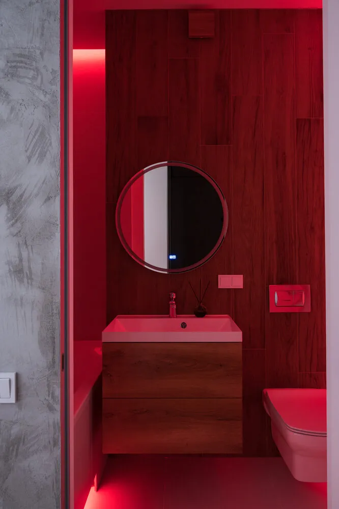 Foto: Baño en estilo minimalismo, Apartamento, Proyecto de la semana, Moscú, 3 habitaciones, 60-90 metros, Ekaterina Starikova, Star Interiors – fotos en nuestro sitio web