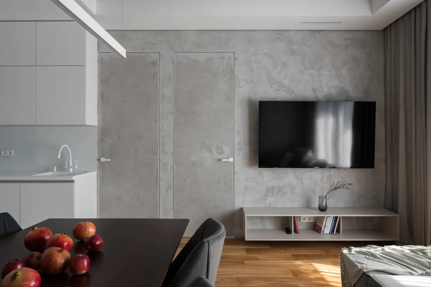 Foto: Sala de estar en estilo minimalismo, Apartamento, Proyecto de la semana, Moscú, 3 habitaciones, 60-90 metros, Ekaterina Starikova, Star Interiors – fotos en nuestro sitio web