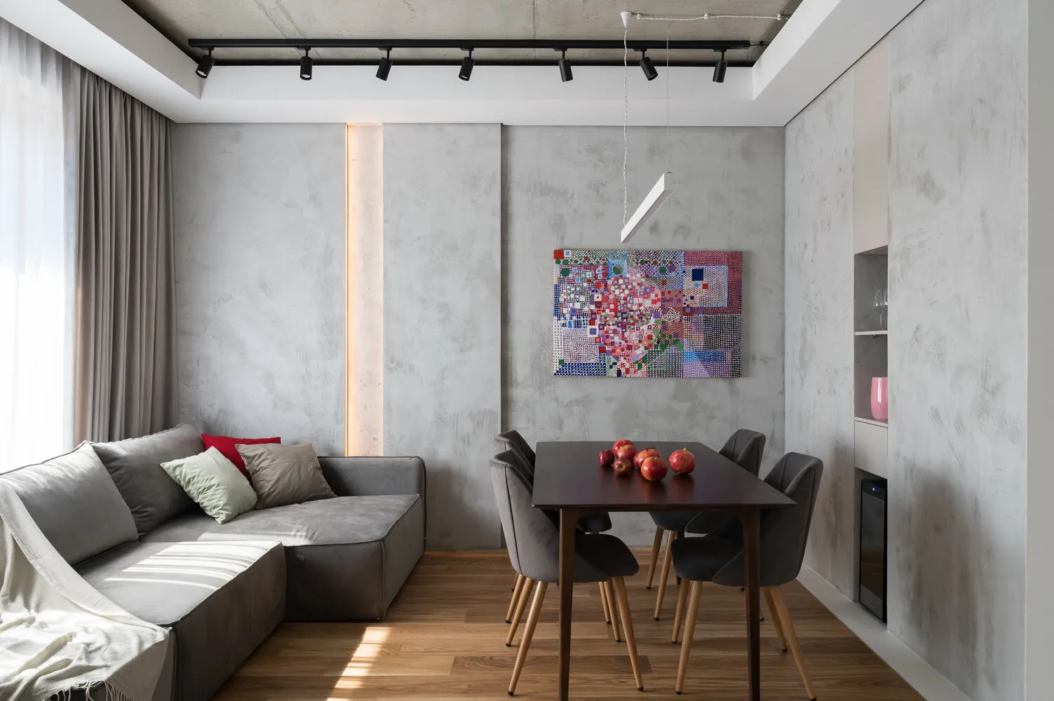 Foto: Sala de estar en estilo minimalismo, Apartamento, Proyecto de la semana, Moscú, 3 habitaciones, 60-90 metros, Ekaterina Starikova, Star Interiors – fotos en nuestro sitio web