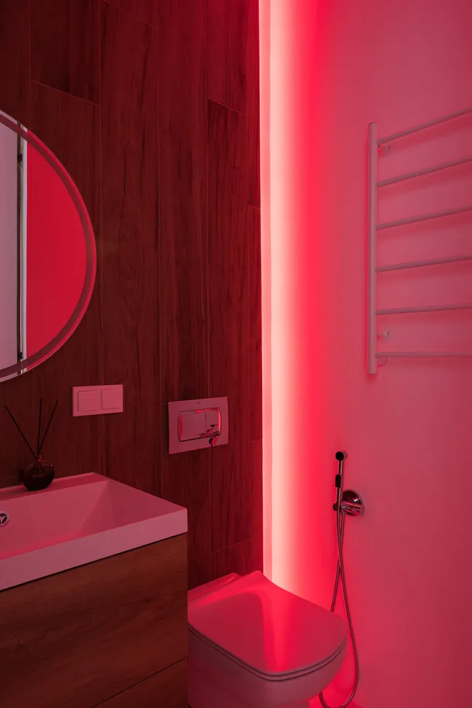 Foto: Baño en estilo minimalismo, Apartamento, Proyecto de la semana, Moscú, 3 habitaciones, 60-90 metros, Ekaterina Starikova, Star Interiors – fotos en nuestro sitio web