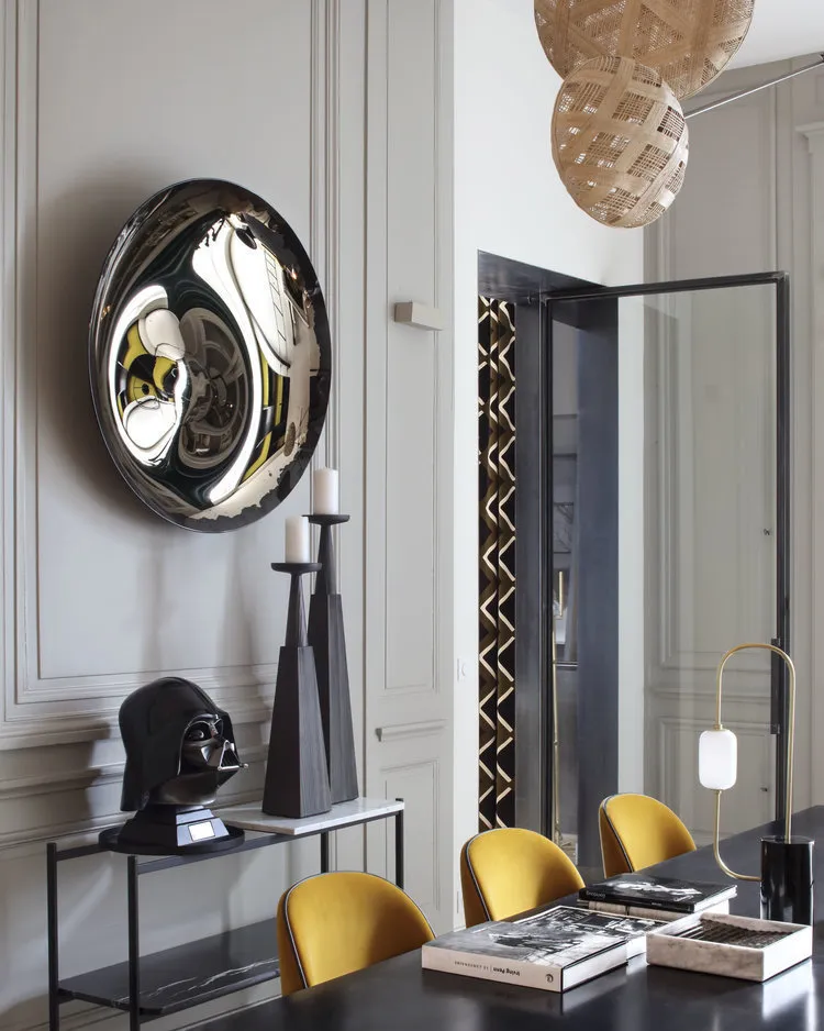 照片：折中风格其他区域，客厅，室内装饰，法国，绿色，黄色，棕色，里昂，克劳德·卡蒂埃 – 我们网站上的照片