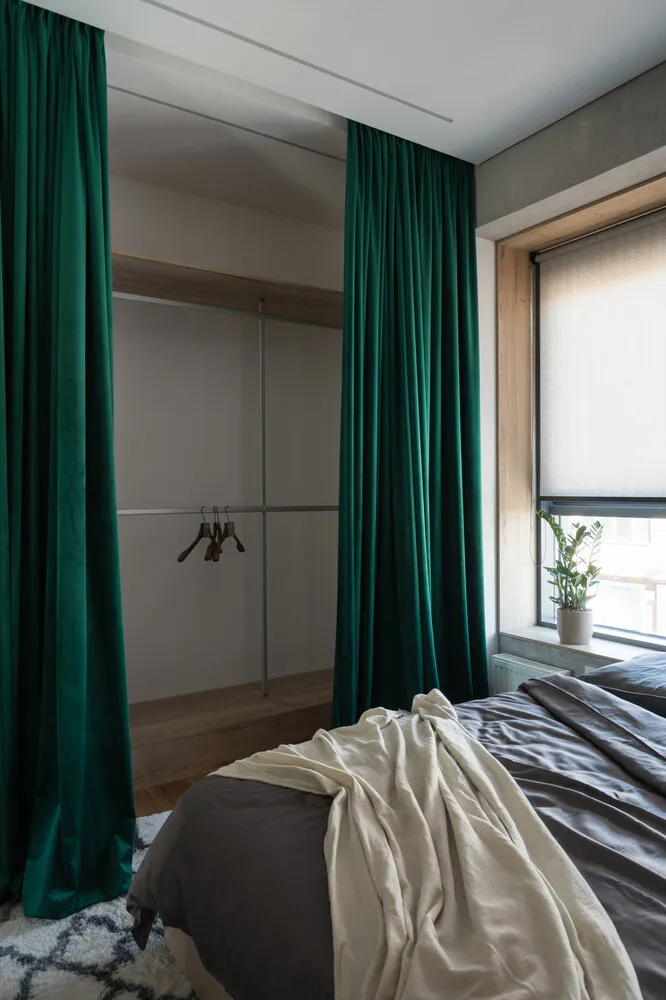 Foto: Dormitorio en estilo minimalismo, Apartamento, Proyecto de la semana, Moscú, 3 habitaciones, 60-90 metros, Ekaterina Starikova, Star Interiors – fotos en nuestro sitio web