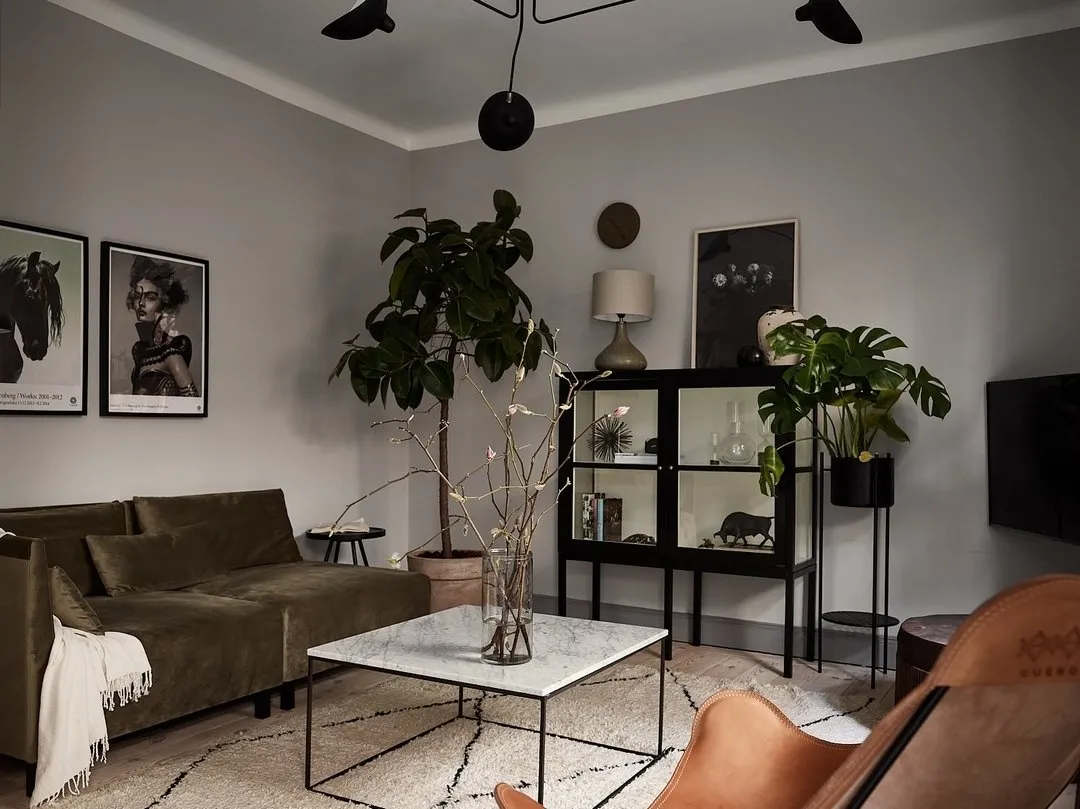 照片：斯堪的纳维亚客厅，室内装饰，公寓，瑞典，2间房，40-60平方米 – 我们网站上的照片