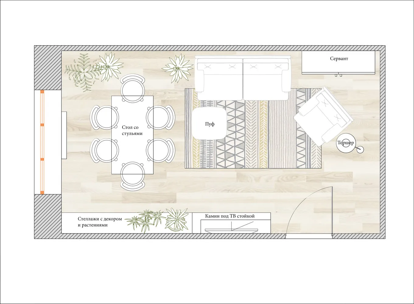 斯堪的纳维亚风格客厅布局