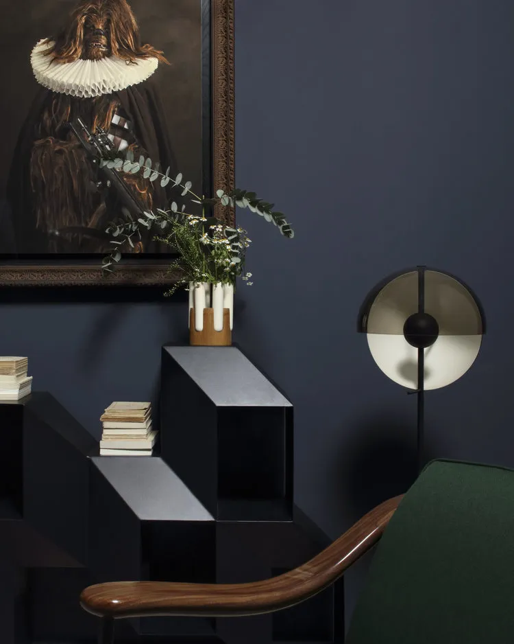 照片：折中风格家具和照明，客厅，室内装饰，法国，绿色，黄色，棕色，里昂，克劳德·卡蒂埃 – 我们网站上的照片