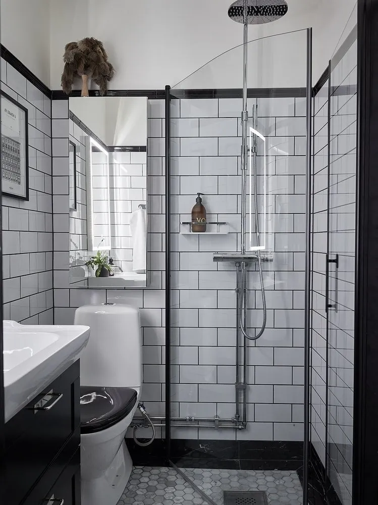 照片：斯堪的纳维亚浴室，室内装饰，公寓，瑞典，2间房，40-60平方米 – 我们网站上的照片