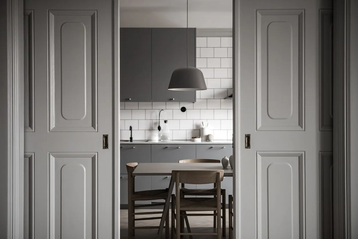 照片:北欧风格厨房与餐厅 – 我们网站上的照片