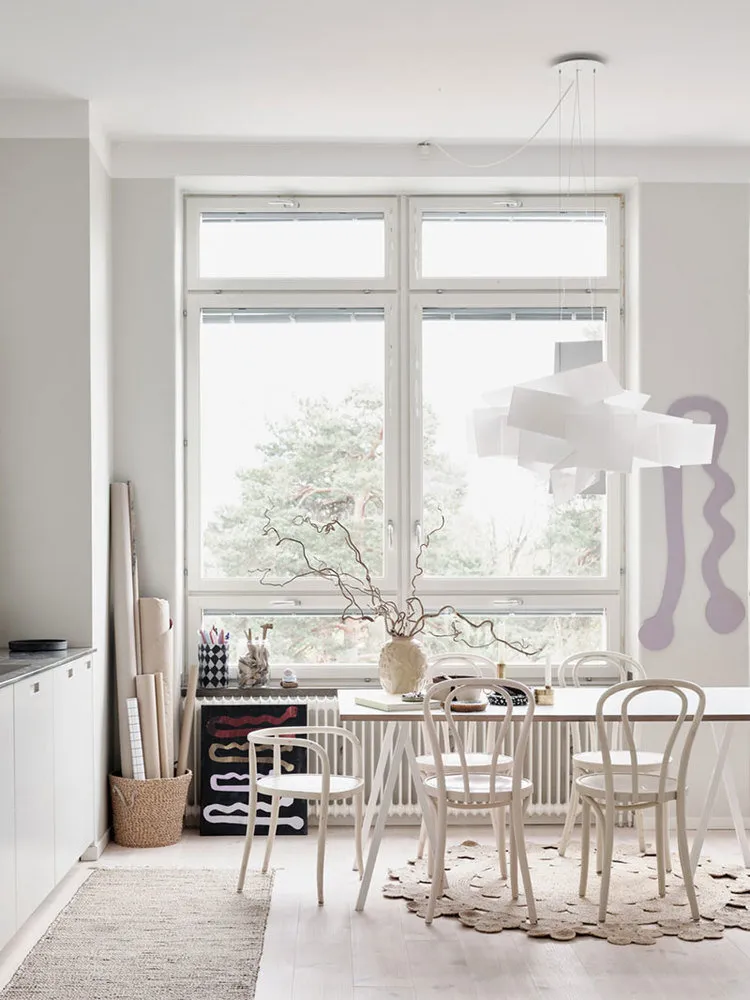 Photo: Scandinavian Kitchen and Dining Room, Interior Decoration, Apartment, Sweden, White, Stockholm – photo on our website