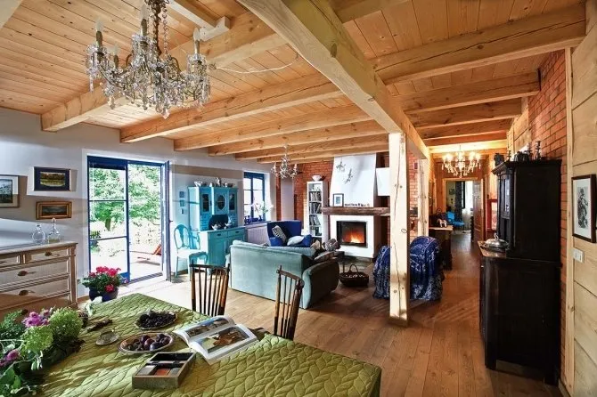 照片:普罗旺斯和乡村风格的客厅,房屋,波兰,住宅与小屋——我们网站上的照片