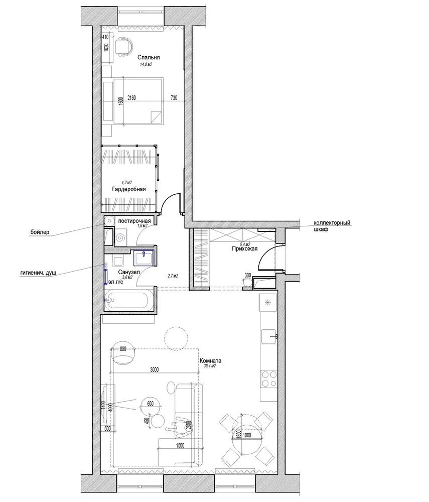 Foto: Estilo moderno, Apartamento, Proyecto del día, 2 habitaciones, 60-90 m², Olga Ustina – foto en nuestro sitio web