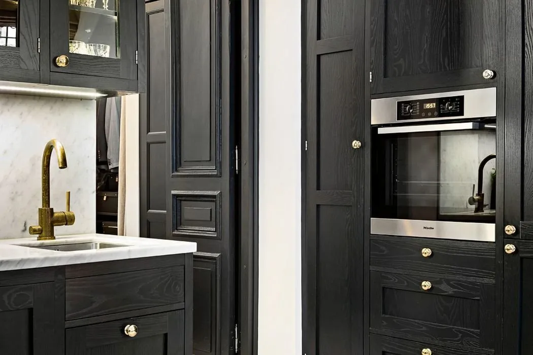 照片:斯堪的纳维亚厨房和餐厅区域,客厅,装饰和DIY,公寓,瑞典,白色,黑色,斯德哥尔摩,2间房,最多40平方米 – 我们网站上的照片