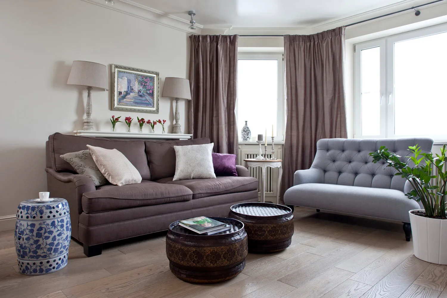 照片：普罗旺斯与乡村风格客厅，经典，公寓，每周项目，莫斯科，卢德米拉·克里斯蒂尔，新建筑，整体房屋，4间及以上房间，超过90平方米 – 我们的网站上的照片