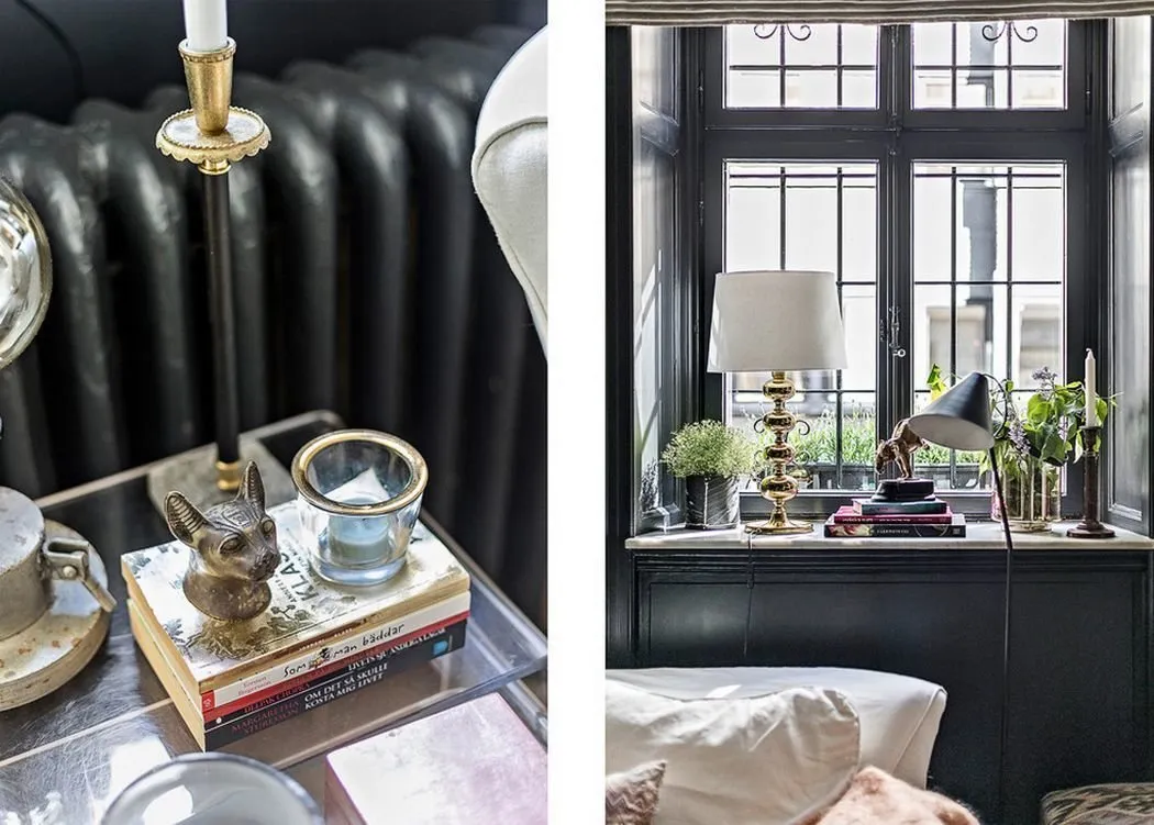 照片:斯堪的纳维亚装饰,厨房和餐厅区域,客厅,装饰和DIY,公寓,瑞典,白色,黑色,斯德哥尔摩,2间房,最多40平方米 – 我们网站上的照片