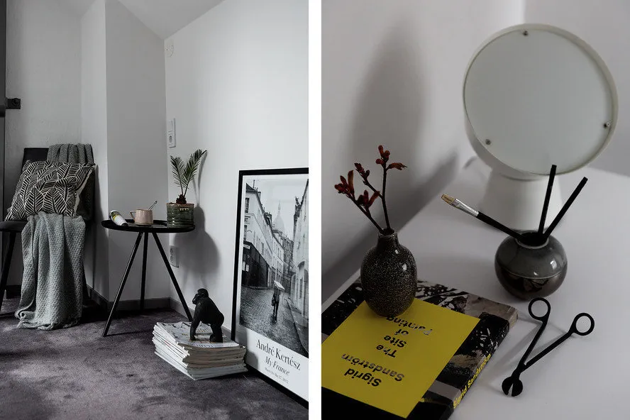 照片:Loft风格,厨房和餐厅,客厅,办公室,室内装饰,公寓,白色,灰色,两居室 – 我们网站上的照片