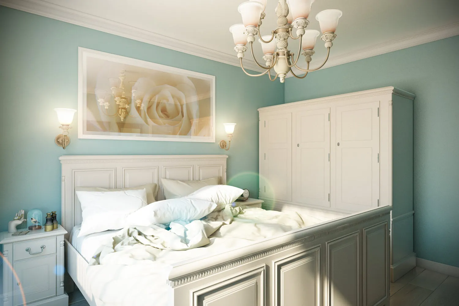 照片:经典风格卧室,公寓,房屋和公寓,普罗旺斯,每周项目,莫斯科 – 我们的网站上的照片