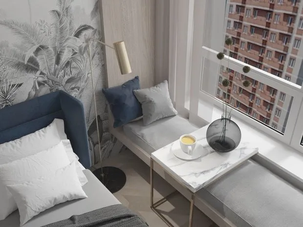 照片:极简风格卧室,当代设计,室内装饰,公寓,技巧,莫斯科,3室,超过90平方米,DSGN HUB,Nina Voynova – 网站上的照片