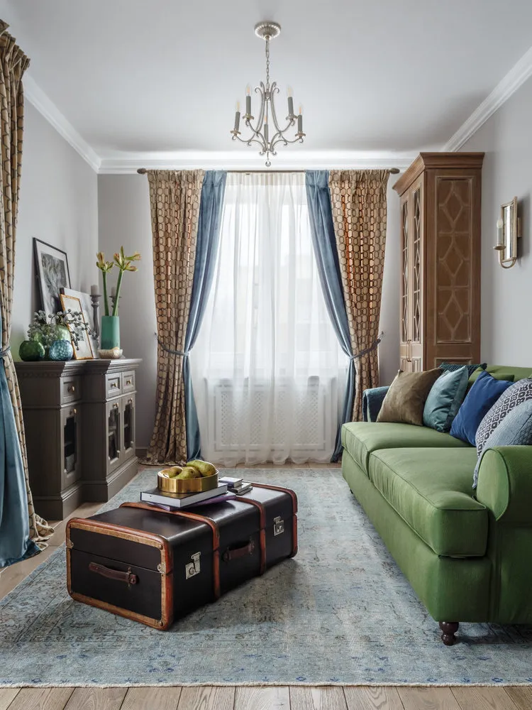 照片:普罗旺斯和乡村风格客厅,厨房和餐厅,技巧——我们网站上的照片