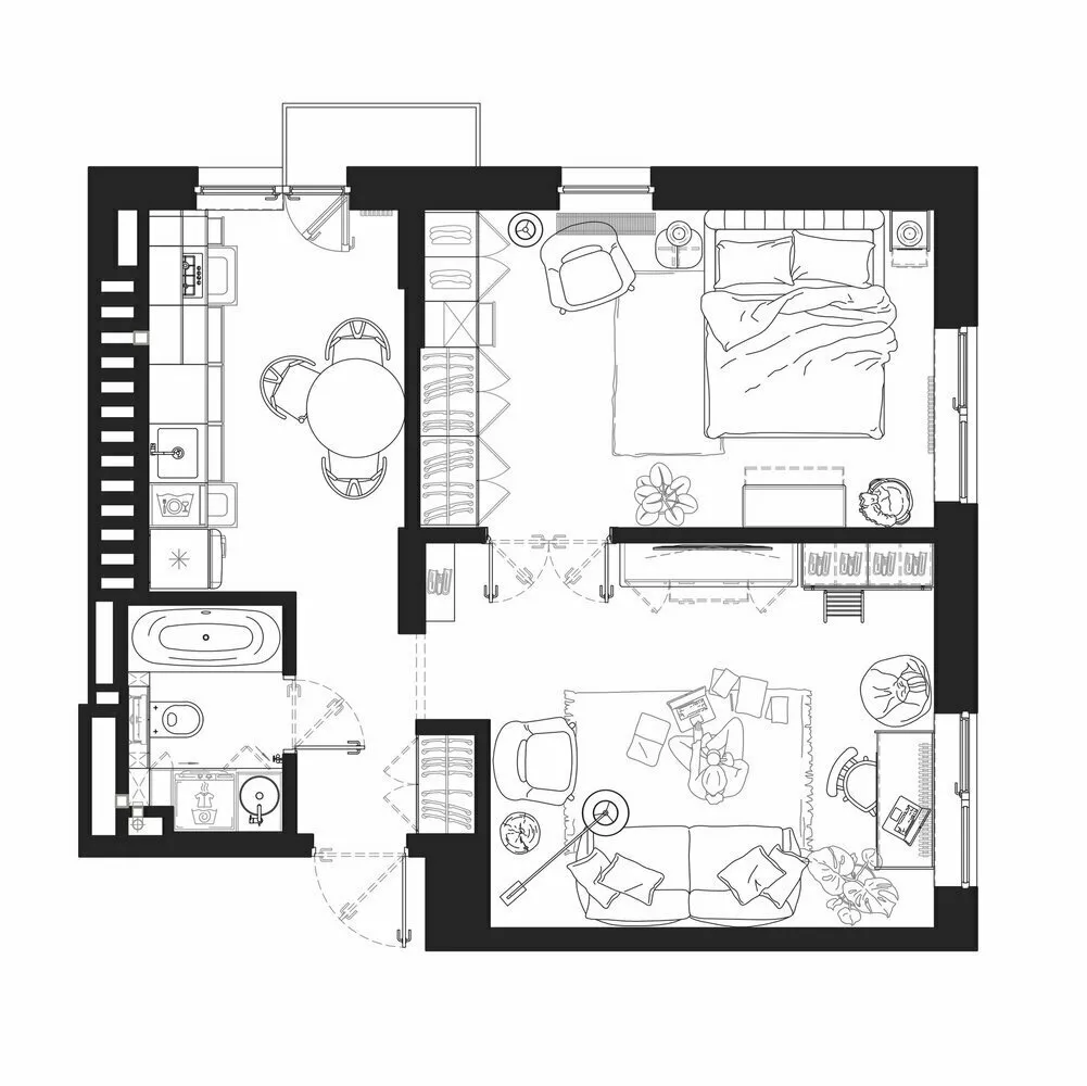 Фотографія: в стилі , Квартира, Советы, 2 комнаты, 40-60 метров, Бохо – фото на нашому сайті