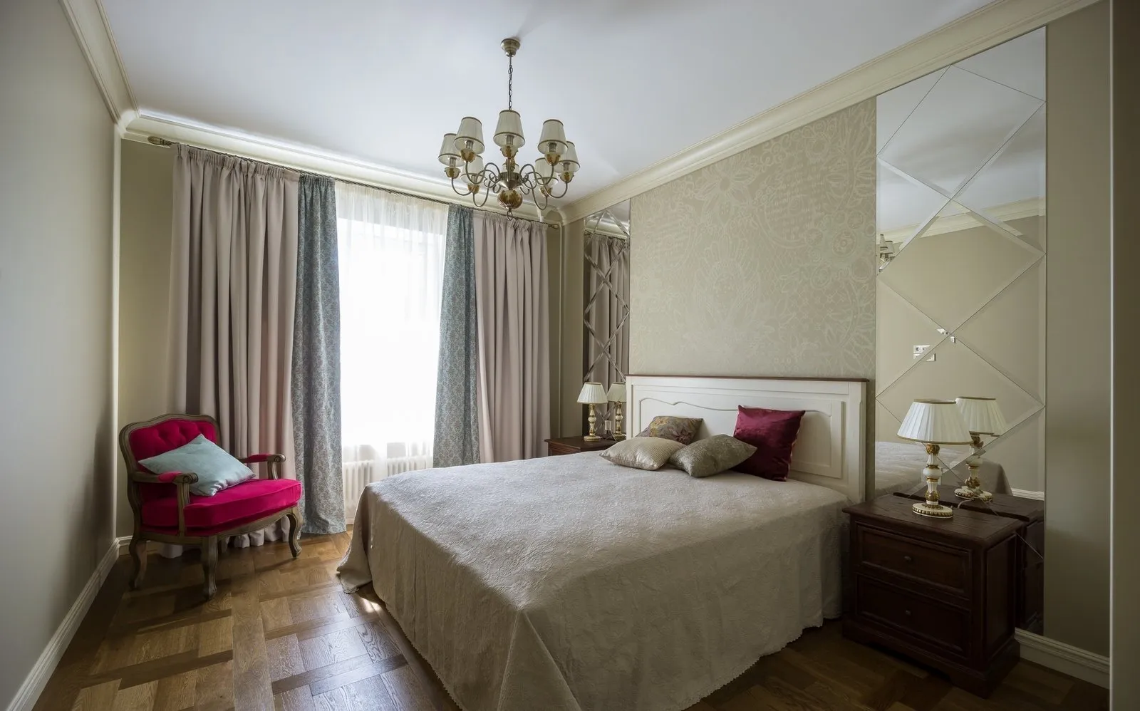 图片:经典风格卧室,公寓,每周项目,莫斯科,Maria Nasedkina,Ilya Nasonov,Nasonov DesignWerke,斯大林时代公寓 – 我们网站上的照片