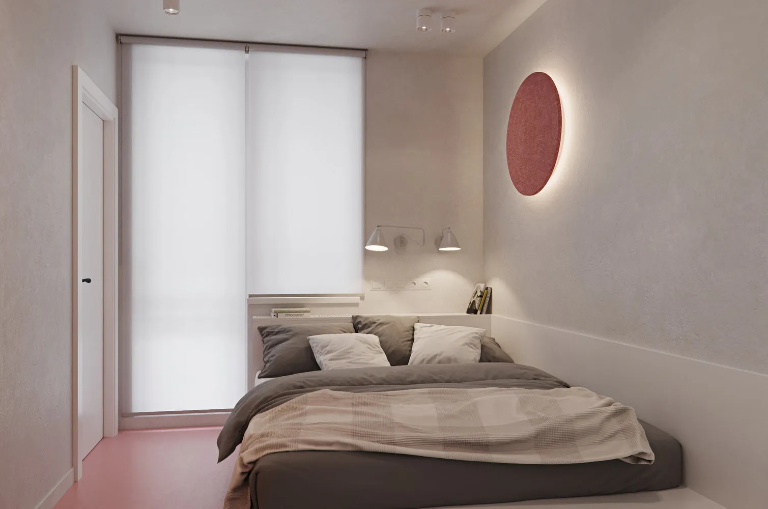 照片：极简风格卧室，现代，公寓，改造，圣彼得堡，阿莱娜·季莫宁，安德烈·季莫宁，框架结构建筑，1室，不超过40平方米 – 网站上的照片