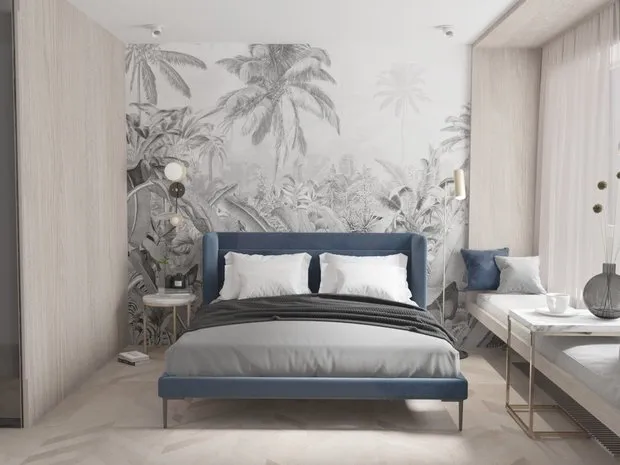 照片:极简风格卧室,当代设计,室内装饰,公寓,技巧,莫斯科,3室,超过90平方米,DSGN HUB,Nina Voynova – 网站上的照片