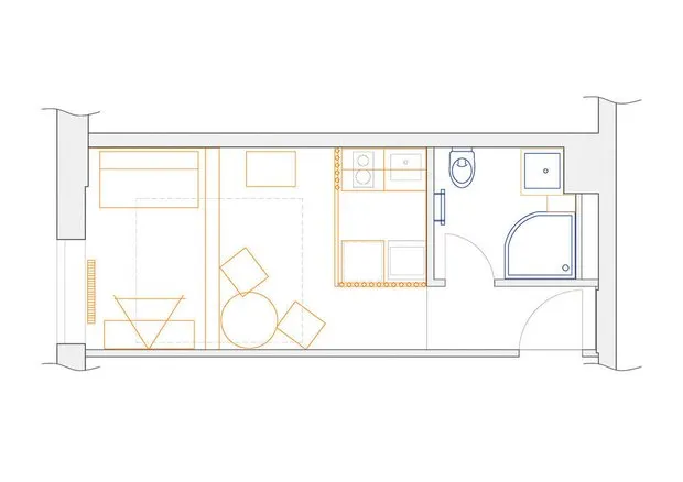 Foto: Salón en estilo Moderno, Apartamento de pequeño tamaño – foto en nuestro sitio web