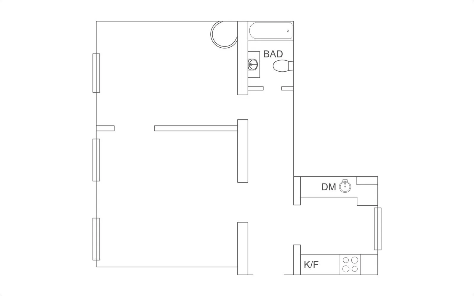 照片:斯堪的纳维亚风格平面图,斯堪的纳维亚,室内装饰,极简主义,2室,40-60平方米 – 网站上的照片