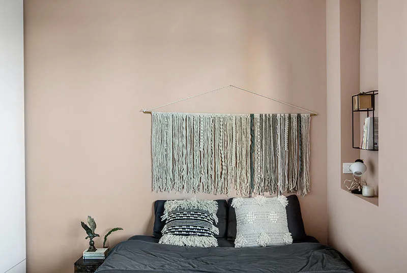 图片:北欧卧室,室内装饰,公寓,绿色,粉色,3室,60-90平方米 – 我们网站上的照片