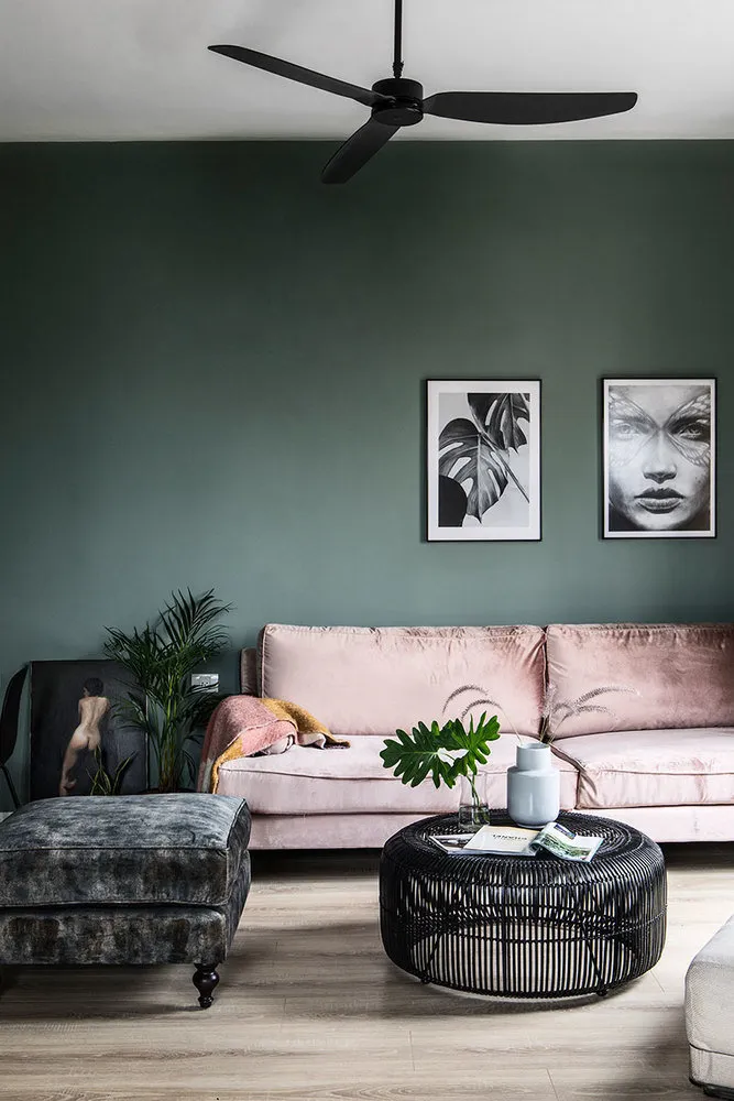 图片:北欧客厅,室内装饰,公寓,绿色,粉色,3室,60-90平方米 – 我们网站上的照片