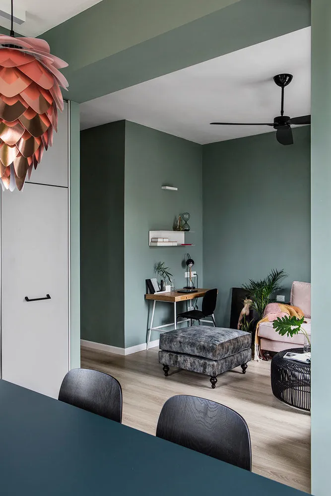 图片:北欧入口,室内装饰,公寓,绿色,粉色,3室,60-90平方米 – 我们网站上的照片