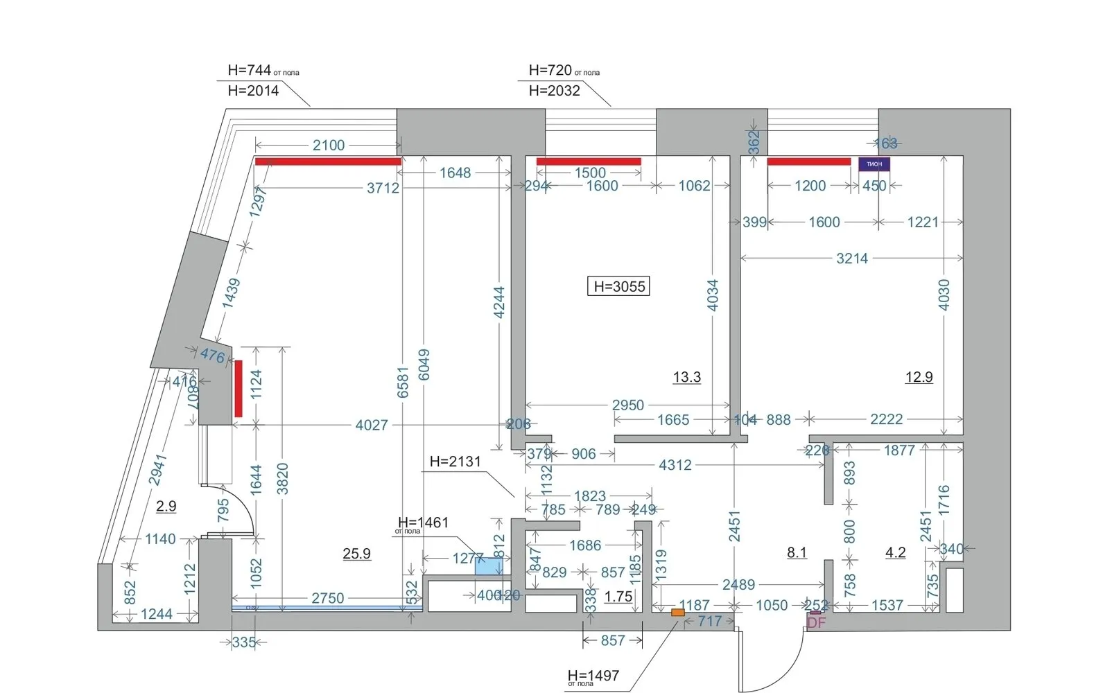 Foto: Moderno, Apartamento, Proyecto de la Semana, Kazán, Edificio Monolítico, 3 habitaciones, 60-90 metros, Karine Mkhitarian – foto en nuestro sitio web