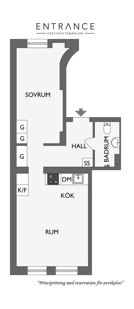 照片：Loft、斯堪的纳维亚风格、室内设计、公寓、装饰、白色、灰色、2室、不超过40平方米 – 我们网站上的照片