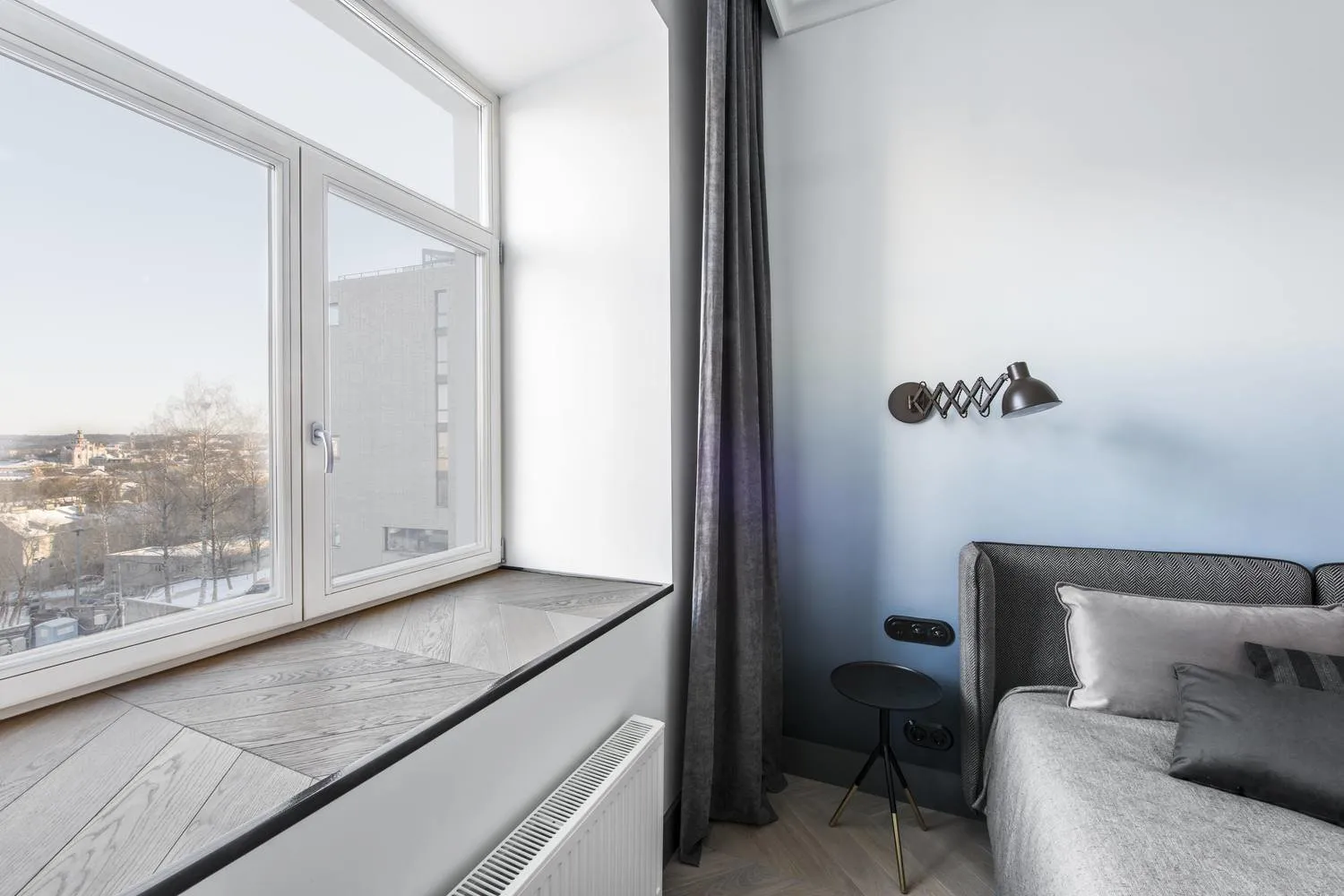 Foto: Schlafzimmer im Modern-Stil, Küche und Essbereich, Wohnzimmer, Garderobe, Dekor und DIY, Kleine Wohnung, Vilnius – Foto auf unserer Website