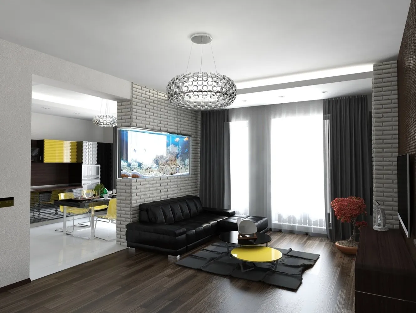 照片：现代风格客厅，技巧 – 我们网站上的照片