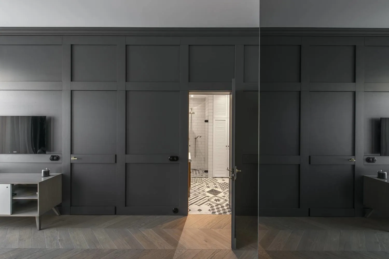 Foto: Badezimmer im Modern-Stil, Küche und Essbereich, Wohnzimmer, Garderobe, Dekor und DIY, Kleine Wohnung, Vilnius – Foto auf unserer Website