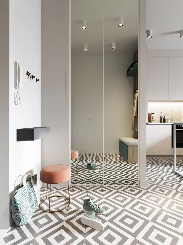 照片：北欧现代风格公寓入口大厅，改造，莫斯科，1室，40-60平方米，亚娜·格列霍娃 – 我们网站上的照片