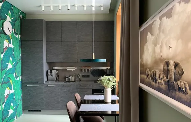 Фотографія: Кухня і столова в стилі Сучасний, Квартира, Поради, Samsung, 1 кімната, до 40 метрів, Монолітно-цегляний, the frame – фото на нашому сайті