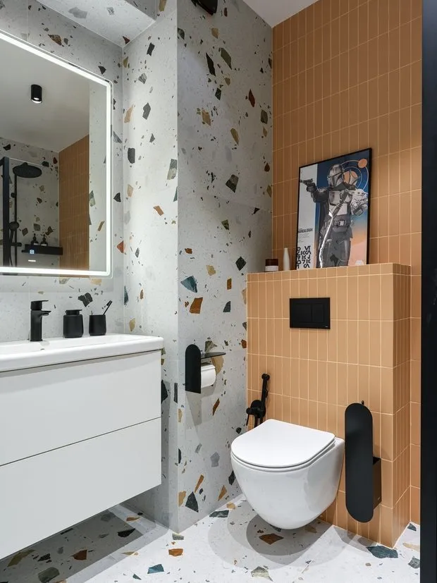 Foto: Badezimmer im modernen Stil, Wohnung, Projekt der Woche, Sankt Petersburg, 2 Zimmer, 40-60 m², Anastasia Zarqua – Foto auf unserer Website