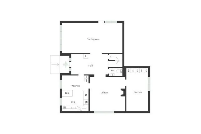 照片：平面图风格，北欧、现代、室内装饰、房屋、白色、极简主义、别墅、灰色、蓝色、棕色，4间或以上卧室，面积超过90平方米 – 网站上的照片