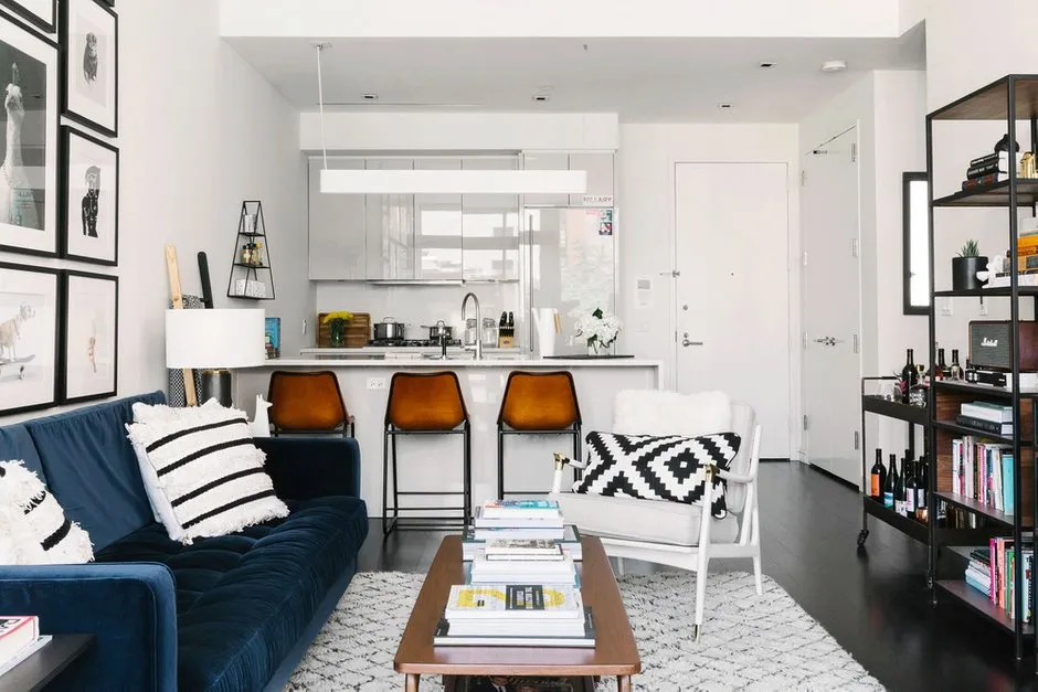 照片:斯堪的纳维亚风格客厅,室内装饰,小公寓,纽约指南 – 我们网站上的照片