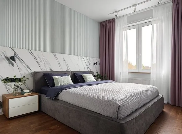 Foto: Schlafzimmer im modernen Stil, Wohnung, Projekt der Woche, Sankt Petersburg, 2 Zimmer, 40-60 m², Anastasia Zarqua – Foto auf unserer Website