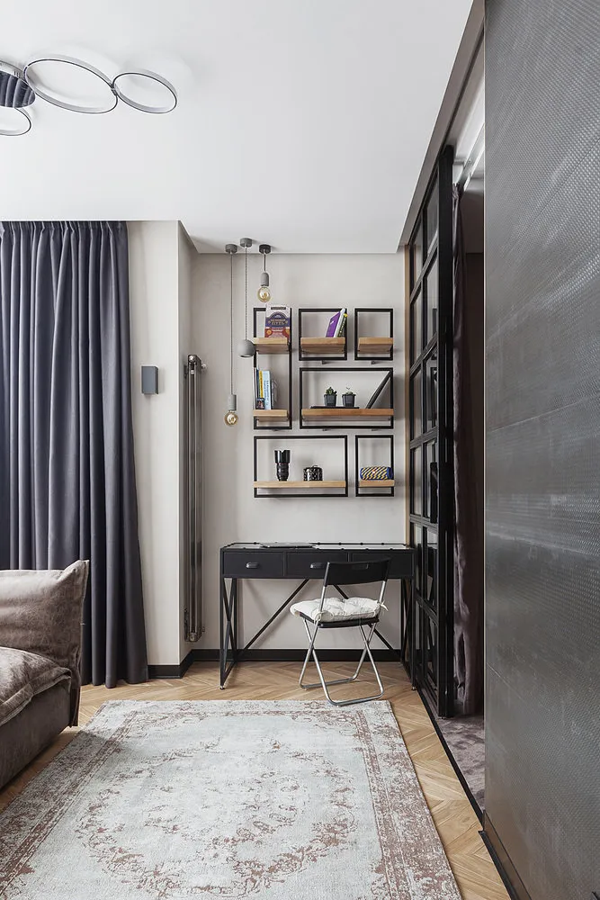 照片:loft风格办公室、入口、客厅、卧室、室内装饰、公寓、工作室,面积40-60平方米,玛丽亚·波琳斯卡娅 – 我们网站上的照片