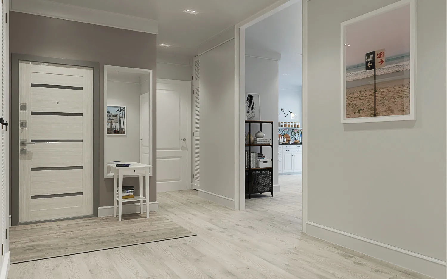 Foto: Eingangshalle im Moderne-Stil, Renovierung in der Praxis, Laminat, Laminat auf dem Boden, Laminat auf der Wand – Fotos auf unserer Website