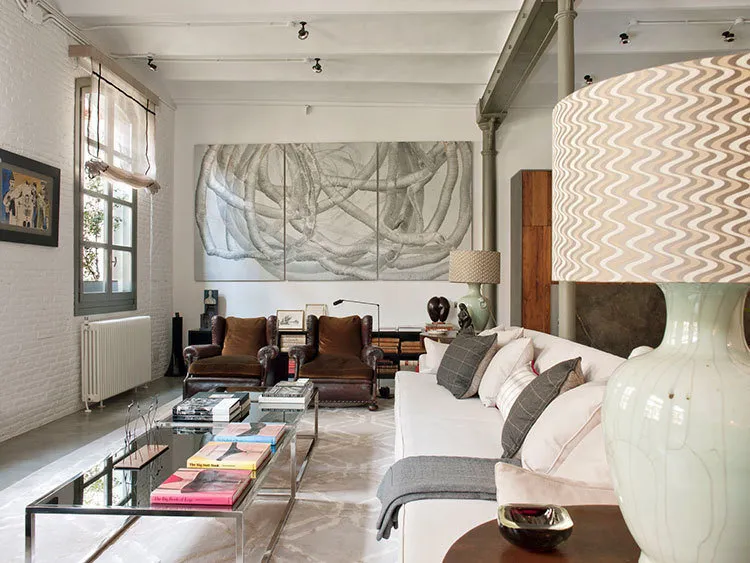 Foto: Wohnzimmer im Loft-Stil, Küche und Essbereich, Tipps, wie man ein Interieur im Loft-Stil gestaltet, wie man eine Wohnung im Loft-Stil einrichtet, Leroy Merlin, IN MY BOX, Anna Poshchanjeva – Foto auf unserer Website