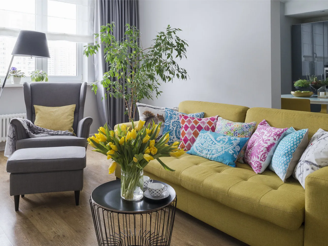 照片：装饰风格客厅，北欧风格，技巧，奥尔加·卡拉亚尼，叶卡捷琳娜·贝利亚科娃，最爱技巧 – 网站上的照片